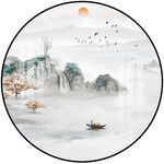 圆形山水画