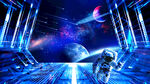 宇宙星空3D立体画地画