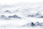 简约新中式山水背景墙