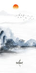 新中式玄关山水画