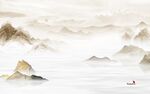 高端山水画背景墙 TIf分层