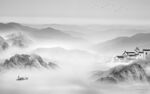 简约最新山水框画 Tif分层