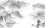 人气中式山水框画 Tif分层
