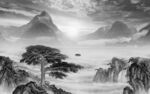 中国风中式人气山水 tif分层