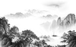 高清 灰色新款山水 tif分层
