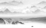 爆款高雅灰山水画 Tif分层