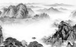 新中式高雅灰山水画 Tif分层