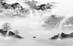 新上架灰色风山水画 Tif分层