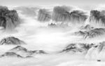 意境灰色风山水画 Tif分层