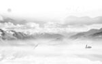 高档 灰色风山水画 Tif分层