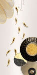 轻奢装饰画 金鱼 大理石纹