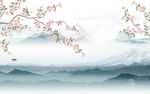 简约 中国风山水画 Tif分层