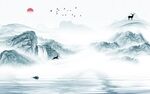 客厅 高端山水新画 tif分层