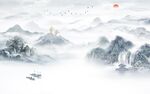 客厅 电视背景山水 TIF分层