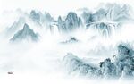 客厅 中式画山水图 TIf分层