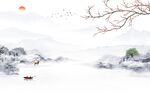 简约 客厅山水墙画 Tif分层