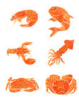 海鲜AI矢量插画