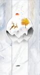 装饰画 山水画麋鹿 大理石纹
