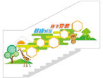 校园幼儿园卡通楼梯文化墙