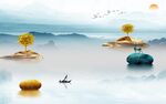 爆款 客厅高清山水 tif分层