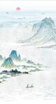 装饰画 水墨山水画 江南水乡