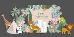 橄榄绿色森系动物宝宝宴