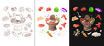 火锅 美食插画