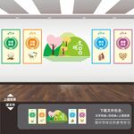 学校园企业食堂餐厅文化墙挂图画