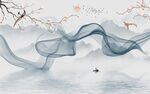 新中式抽象山水背景