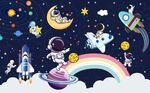 卡通太空星球背景图片