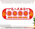 为人民服务党建文化墙图片