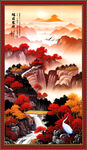 竖幅山水画