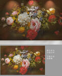 欧式花卉油画 