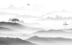 高端 最新灰色山水 tIf分层
