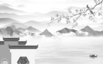 简约 大气灰色山水 TIf分层