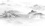 简约 灰色新山水画 tIF分层