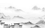 高端 极简灰色山水 tif分层