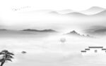 大气 极简灰色山水 tif分层
