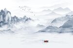 简约山水背景墙