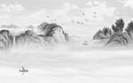 高端 灰色画山水图 tiF分层