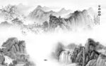高清 意境灰色山水 tIf分层