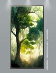 梦幻绿色丛林风景玄关装饰画