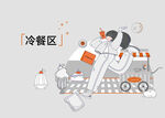 冷餐区背景板