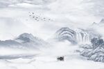 新中式山水背景墙