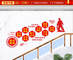 建党精神楼梯文化墙