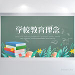 学校教育教学理念背景展板海报