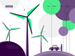 新能源海报风能发电碳中和宣传
