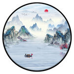 圆形山水画