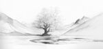 素描山水画
