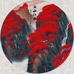 圆形山水画